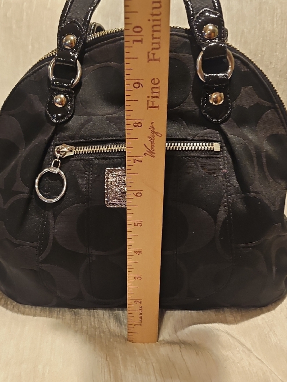 Coach Black Signature Poppy Dome Satchel - Picture 5 of 14